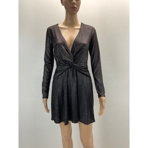 - ALTARD’S STATE METALLIC BLACK MINI DRESS